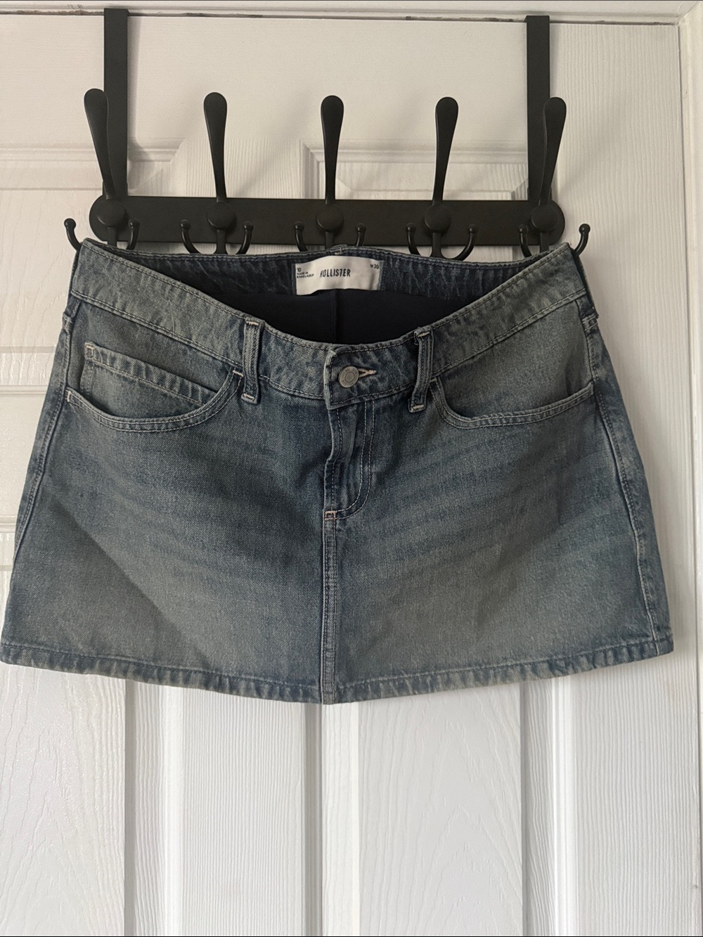 Hollister Faded Blue Low-rise Denim Mini Skirt